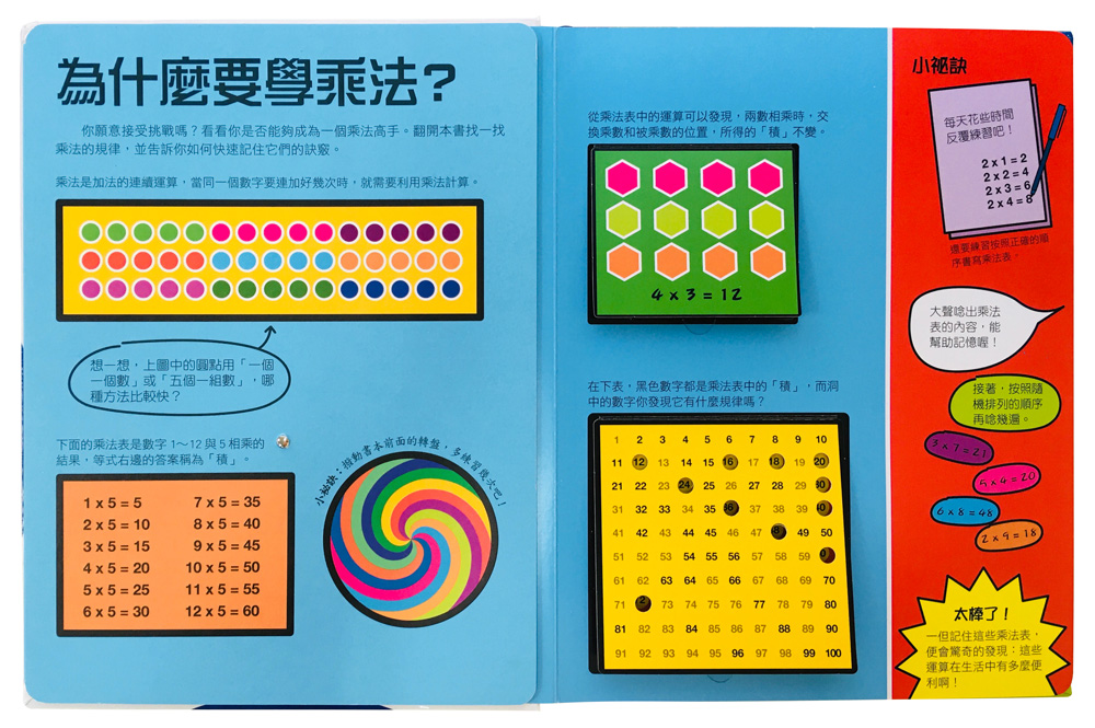 DK轉一轉，翻一翻，學乘法遊戲書 （內含1~12乘法記憶轉盤）